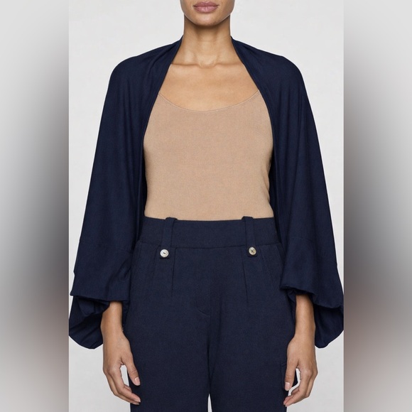 BLEUSALT Dolman Bolero NWOT OS Navy - Picture 3 of 7